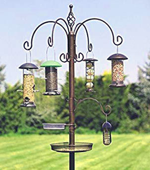 para colgar macetas con soporte de metal Urban Deco Kit de estación de alimentación para pájaros soporte para pájaros salvajes para atraer pájaros silvestres 